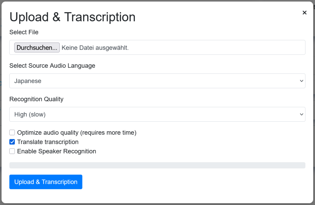 Upload with translate